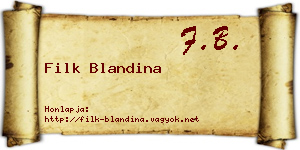 Filk Blandina névjegykártya